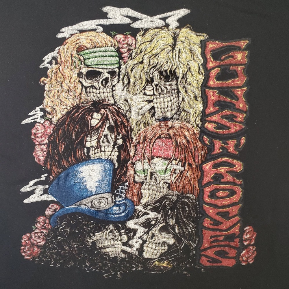 Guns N Roses Band Graphic T-Shirt Large Black Skulls Rock Tee 2017 Authentic - Picture 6 of 6